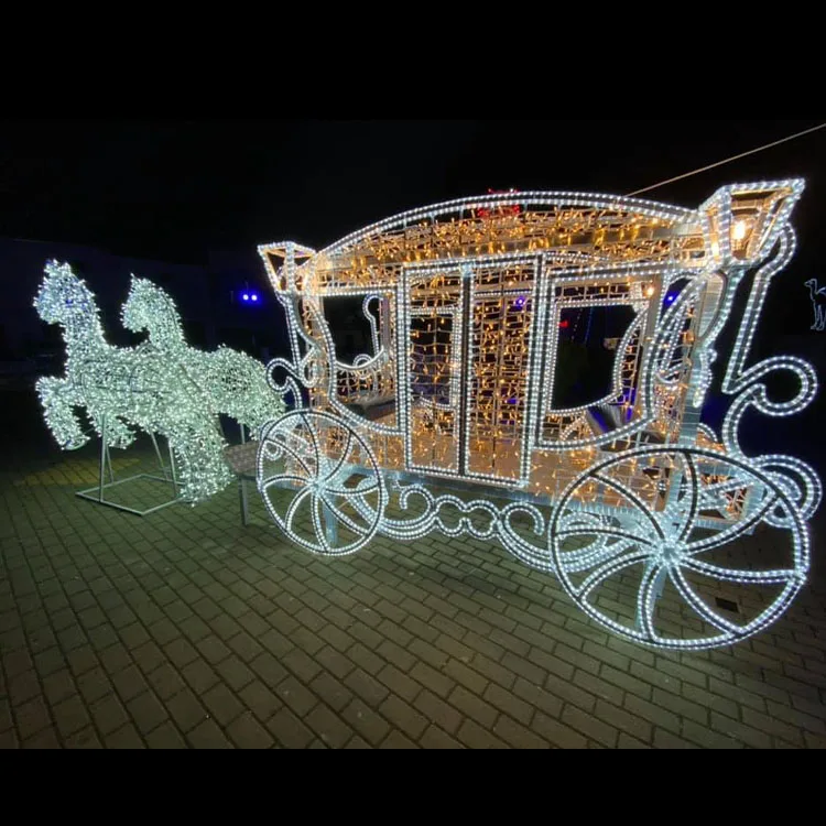 Outdoor 3D Train lighted Commercial display large motif lights LED Train for Christmas  New Year