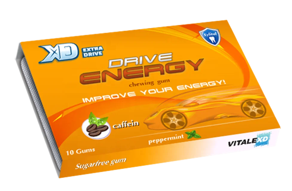natural flavor caffeine chewing gum containing vitamins energy chewing gum