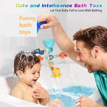 Детские DIY трубы для ванной стены игрушка водопад заполнить спина и потока игрушки От 2 до 4 лет дети весело подарок на день