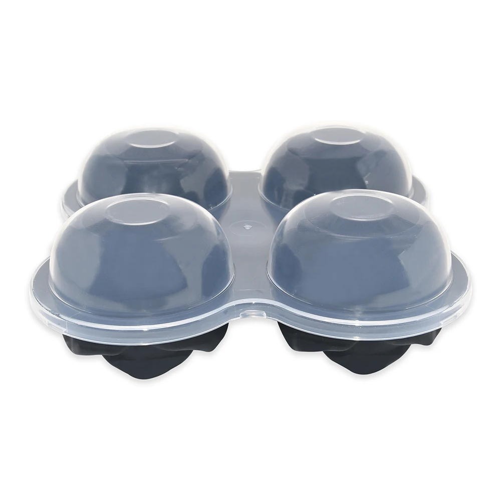 Wholesale Flexible Round Whiskey Ice Cube Tray BPA Free 4 Cavity Rose Shaped Silicone Ice Mold Maker for Homemade DIY