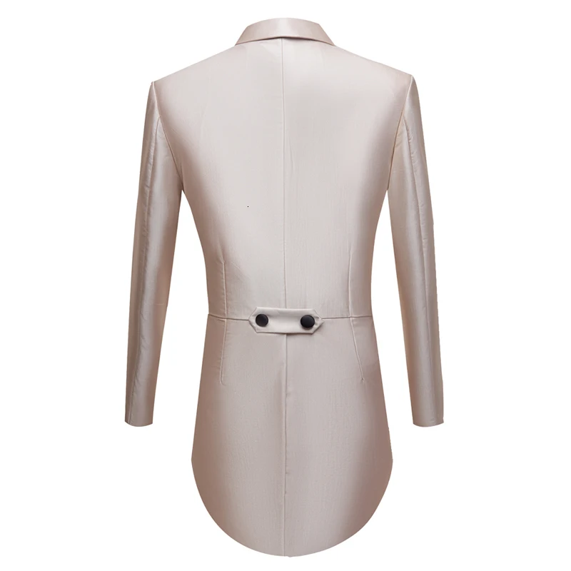 
PYJTRL Gentlemen Shiny Yellow Champagne Burgundy Purple White Wedding Groom Tuxedo Blazers Stage Singers Prom Tailcoat Costume 