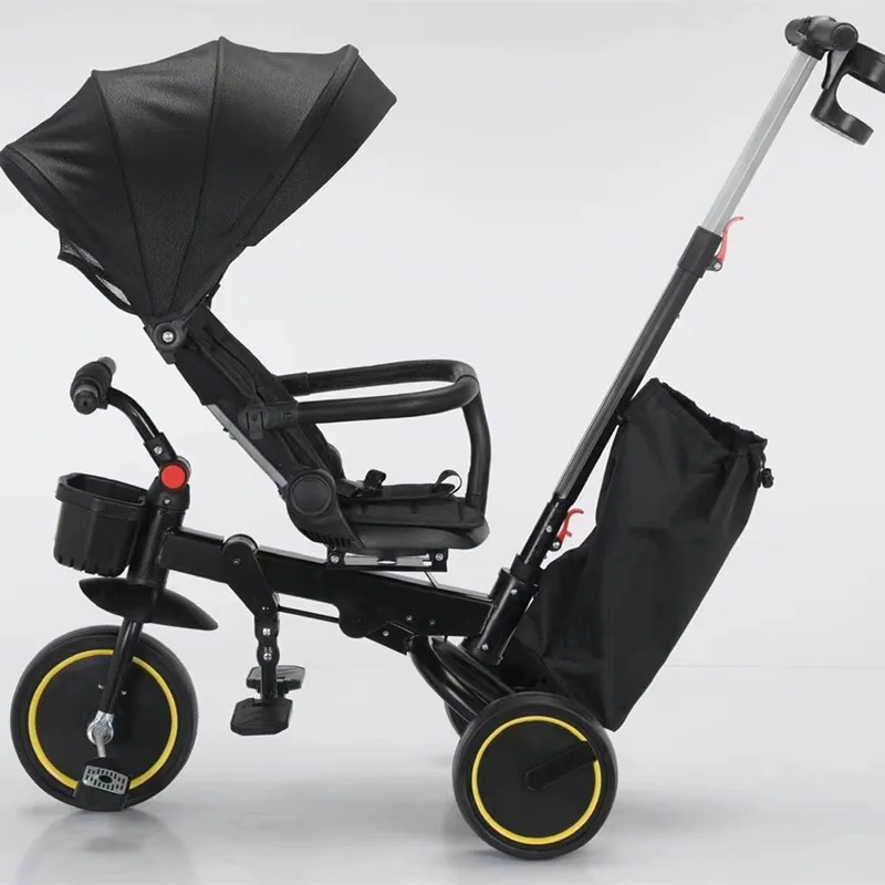 Factory wholesale 4 in 1 Kids Tricycle Child Bike Baby Children Tricycle With Push Bar Tricycle strollers