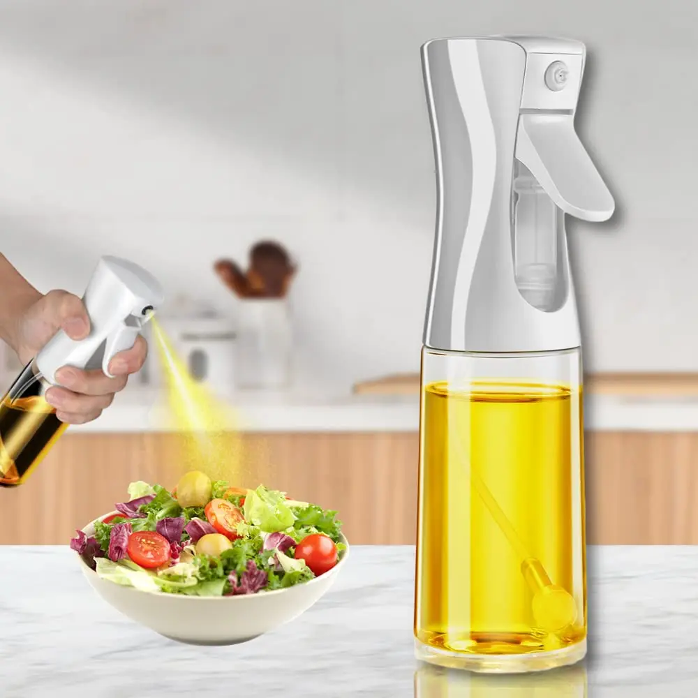 Olive Oil Sprayer for Cooking 200ml Glass Oil Dispenser Bottle Spray Mister Refillable Oil Vinegar Spritzer Spray