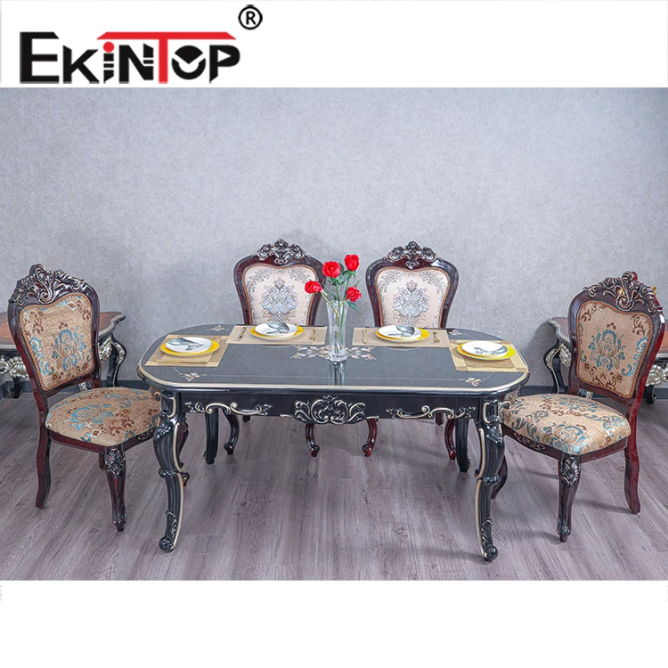 Ekintop popular modern dining table set wooden pictures of dining table chair