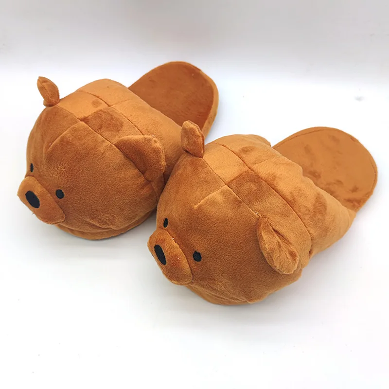 2022 Winter Indoor Panda Women plush Slippers Cute animal slippers Warm Furry Shoes for bedroom for adult