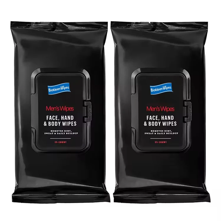 Biokleen 50 Count Resealable Flip Hand and Deodorizing Wipes After Workout Body Facial Wipes Men Health Face Wipes for Men