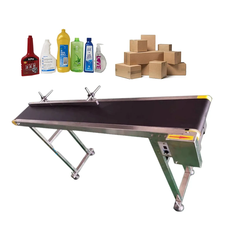 Stainless Steel/Aluminium Alloy Frame Portable Flat PVC Belt Mini Conveyor for Inkjet Coder