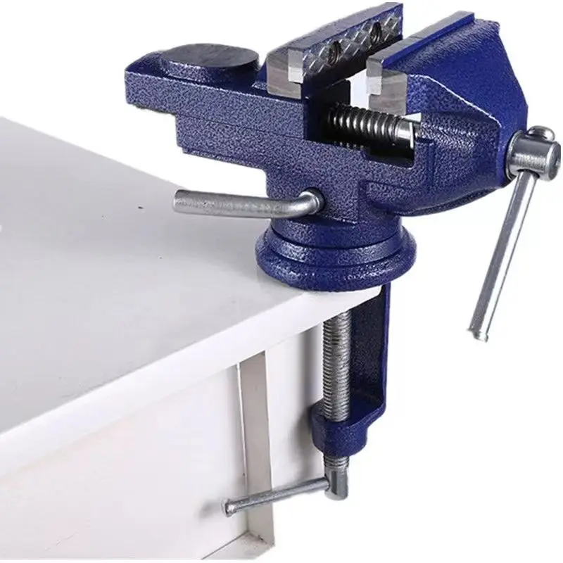 Heavy Duty Workshop Clamp Table Vise with Swivel Stationary Base Durable Steel Aluminium Customizable OEM Industrial Bench Vise