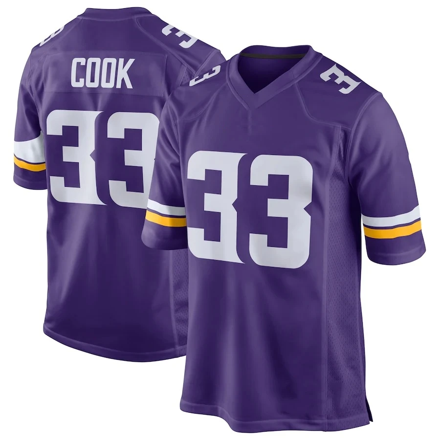 33 Dalvin Cook Viking Джерси Миннесота американский футбол униформа 18 Джастин Джефферсон 19 Адам тиэлен сшитая фиолетовая игровая