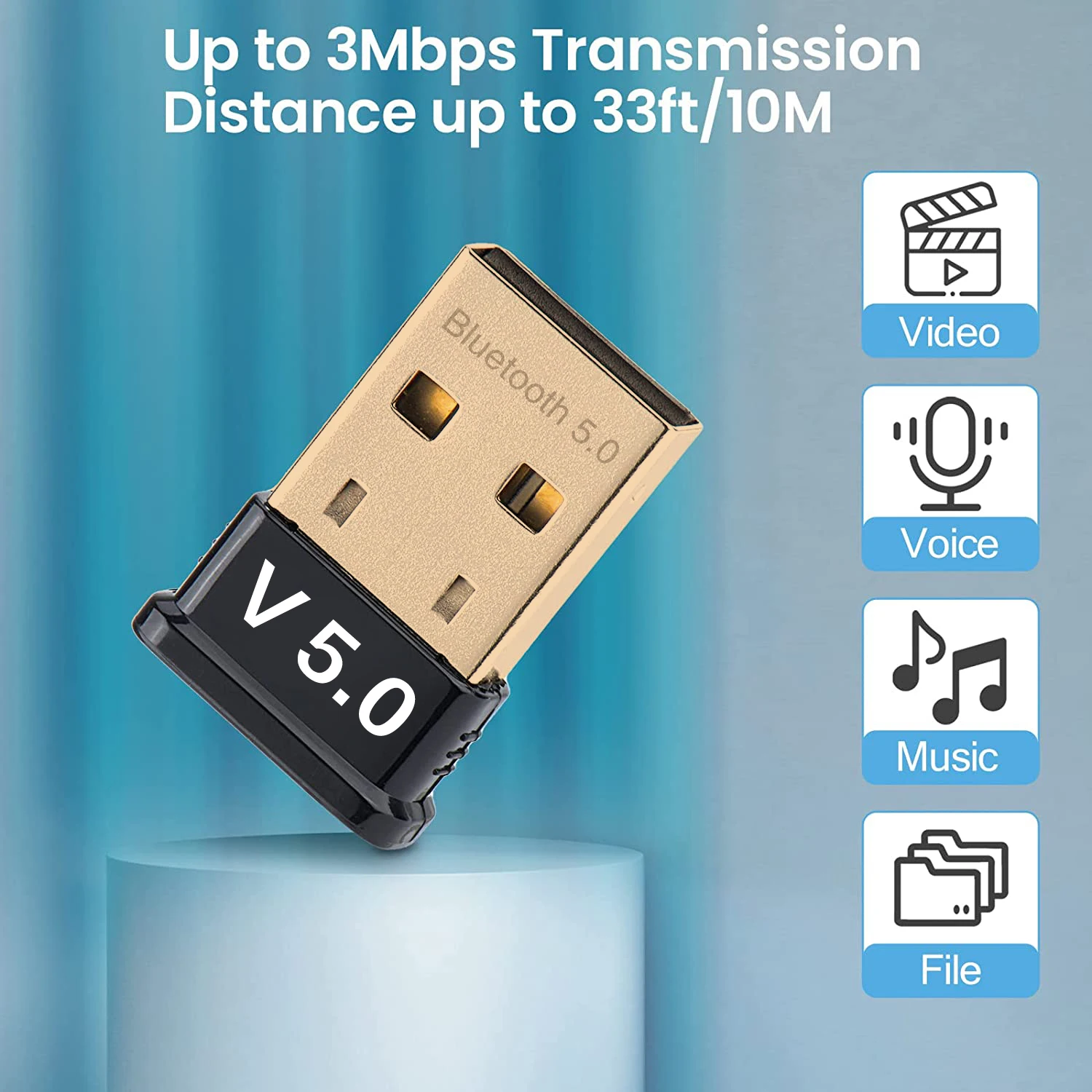 New Arrivals USB BT 5.0 Adapter Wireless Computer USB Adapter BT 5.0+USB Dongle Receiver Transmitter