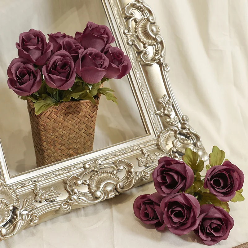 High Quality Simulation Flowers Decor Silk Rose Centerpiece Flower Wedding Bouquet Artificial Roses