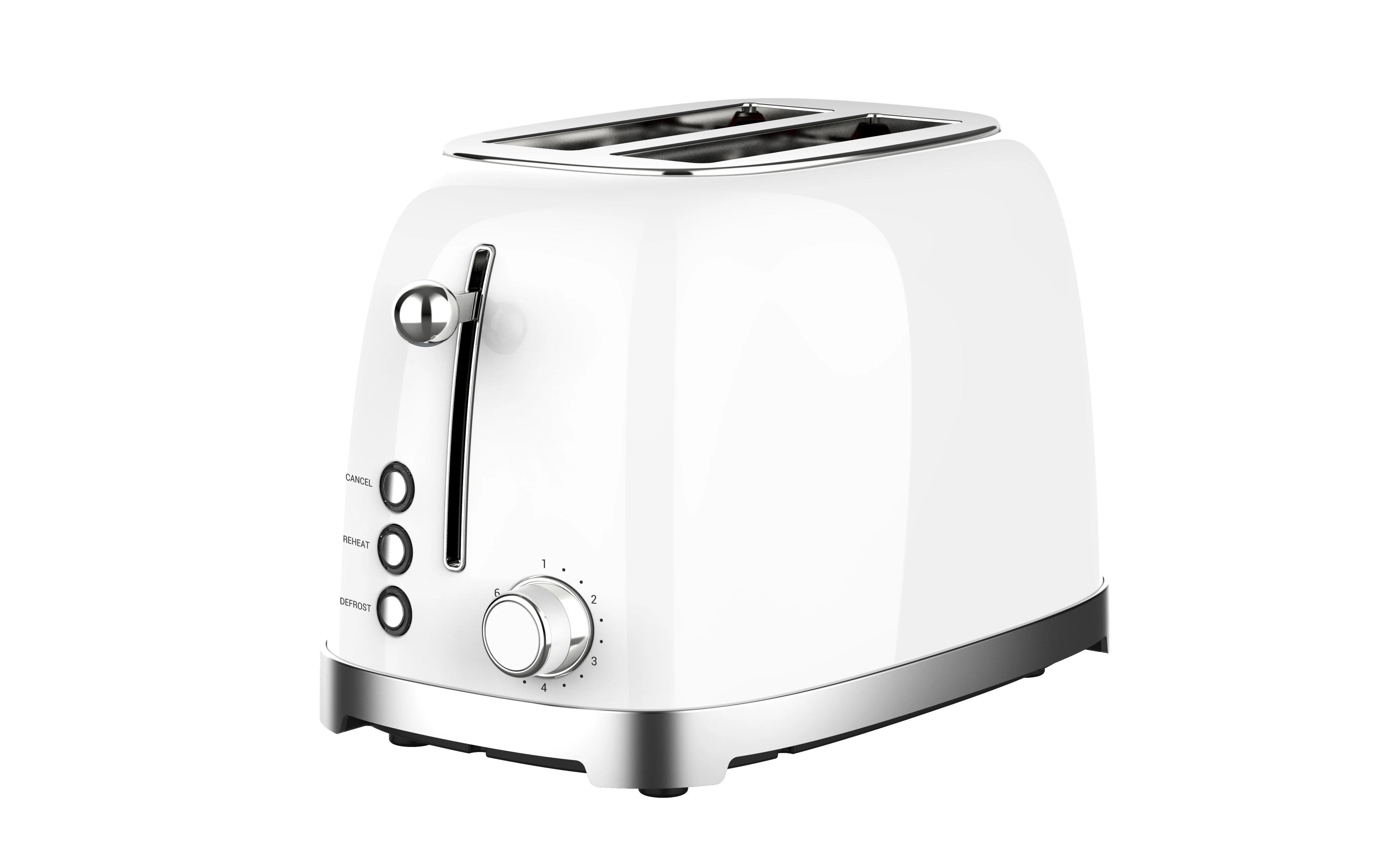 OEM/ODM Custom Logo 2 Slice Toaster Retro Home Appliances Automatic Pop up Bread Toaster Stainless Steel Electric Toaster Plasti