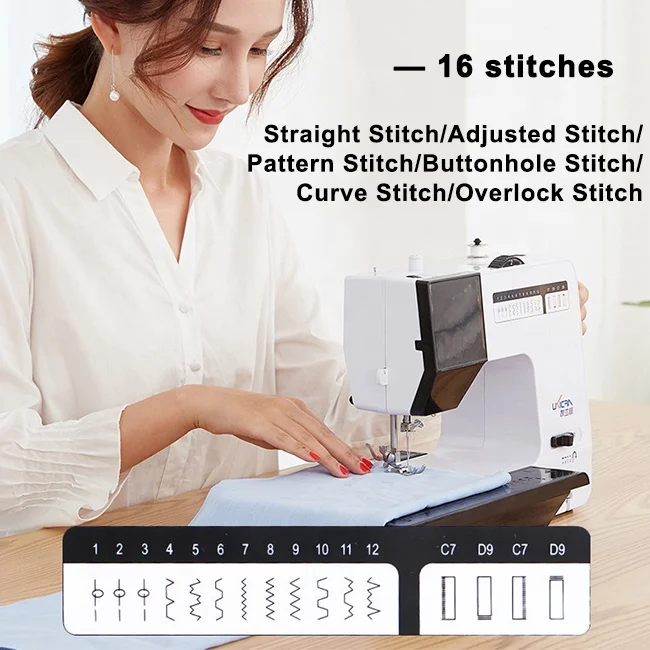 UFR738 Sewing Accessories T Shirt Hat Bag Sewing Threads Household Automatic Electronic Overlock Mini Sewing Machine With Table