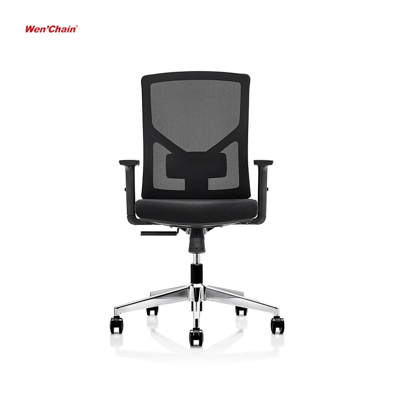 Modern Cheap price chromed base black mesh adjust multi purpose mid back manager staff mesh office chairs