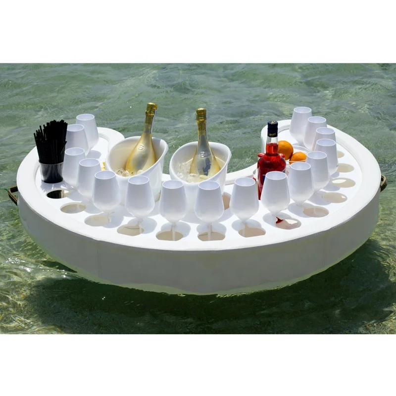 Leather Modern swimming pool table floating bar floating tray for hotel pool