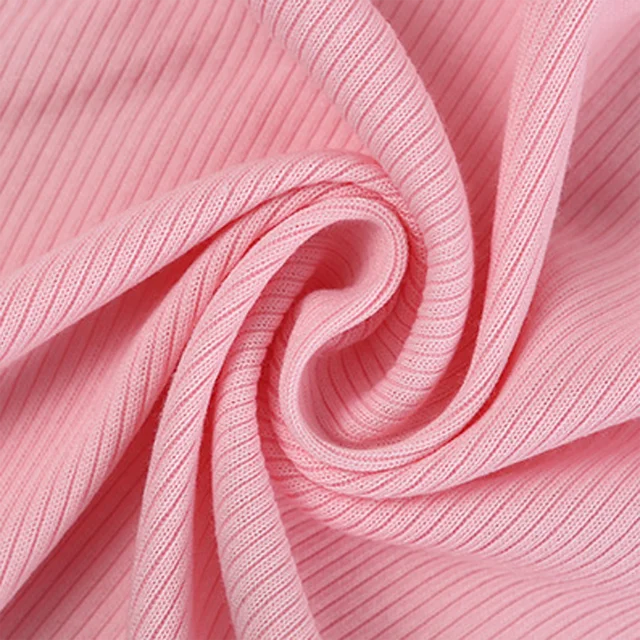 100% хлопок 2*2 высокоэластичная трикотажная ткань в рубчик для женской нижней рубашки и платья