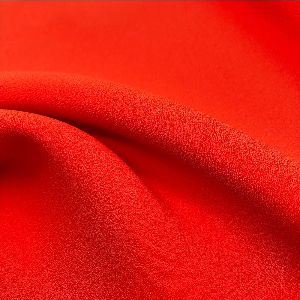Polyester stretch fabric Moss Crepe Like Linen Fabric