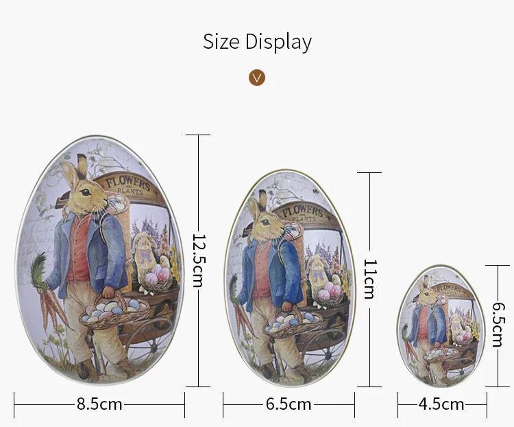 New manufacturers direct sale printing bunny various size easter egg box home decor