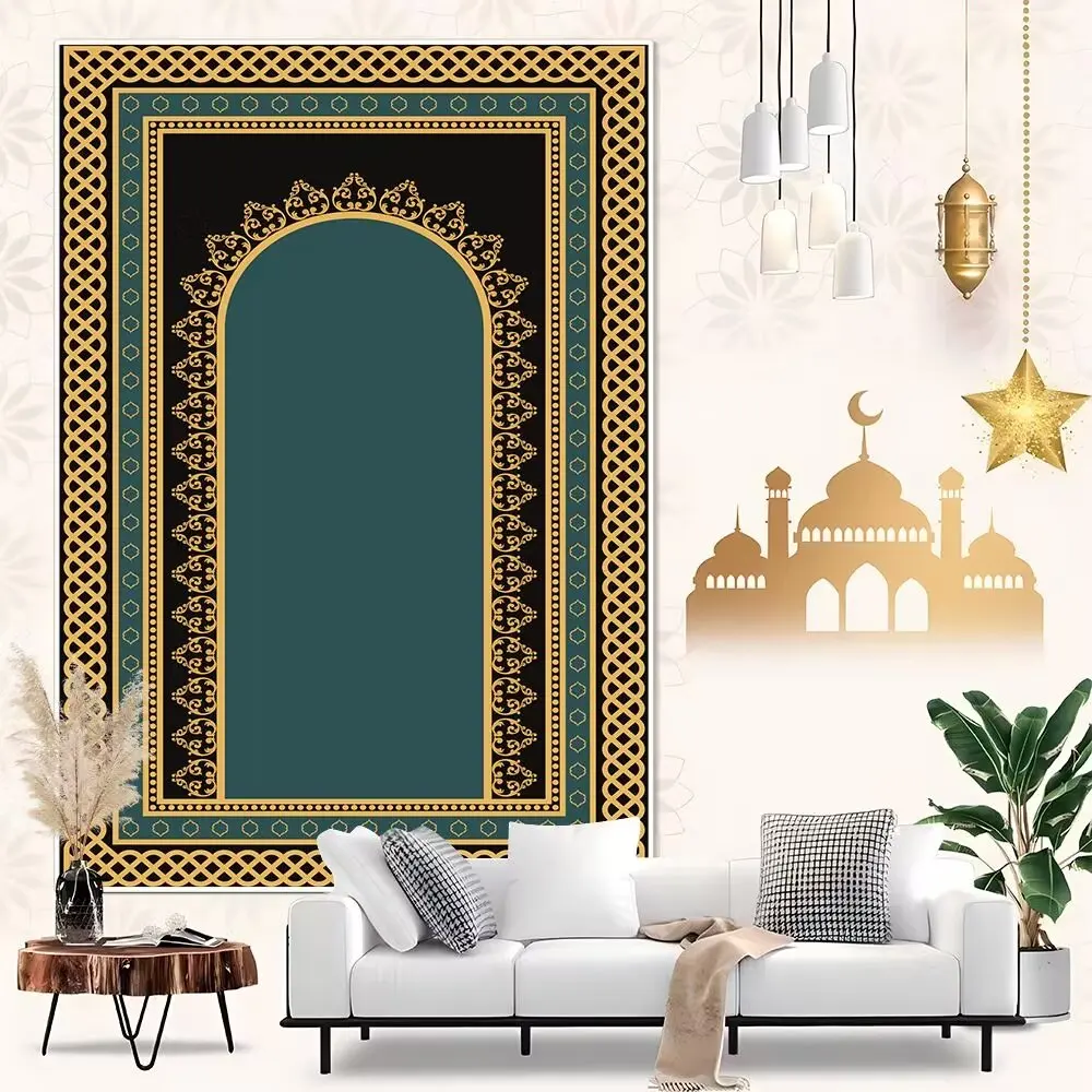 Faux cashmere tpr area rug Luxury modern persian style printed carpet Muslim islamic prayer rugs made in China gift