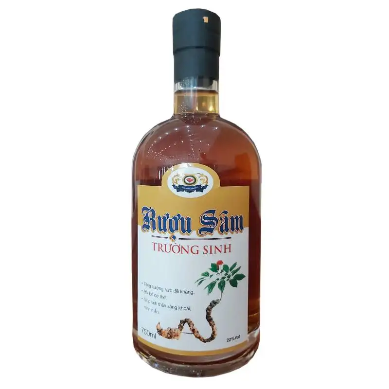 Truong Sinh Ginseng Whisky Bottle With Alcoholic Beverage Grains And Herbs Blended Ngoc Linh ginseng
