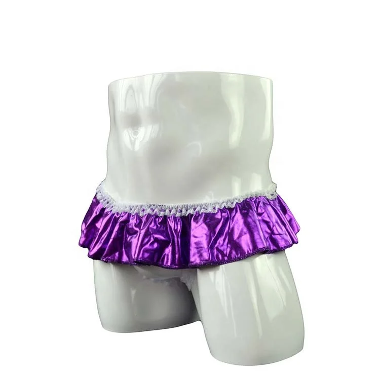 wholesale custom purple leather sexy underwear for adult sissy dress