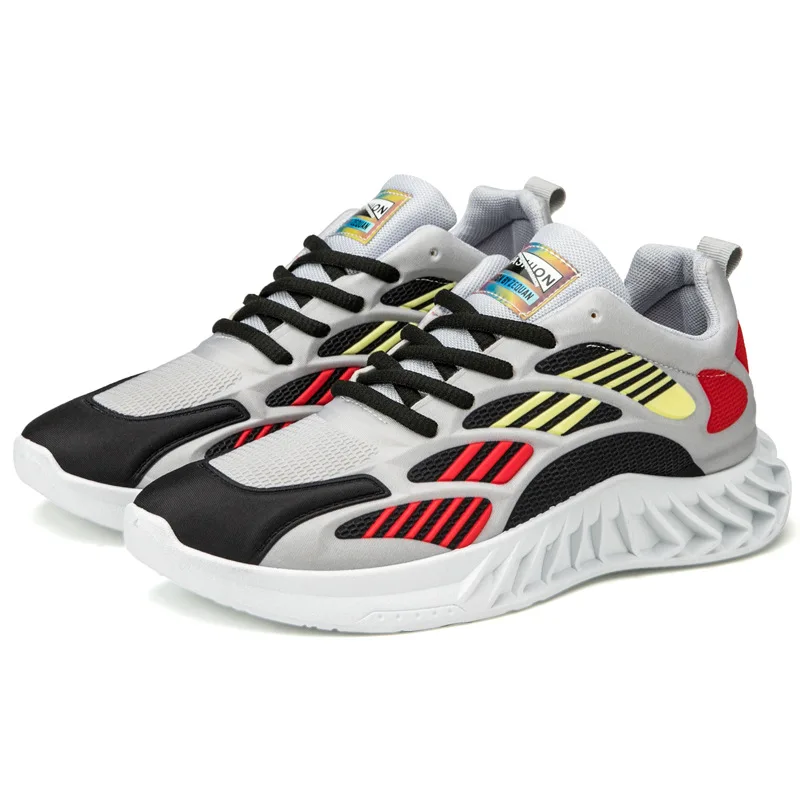 China from yatai cheap flying knit non slip snickers gray fashionable breathable and mesh design white shoes men casual sport shoes