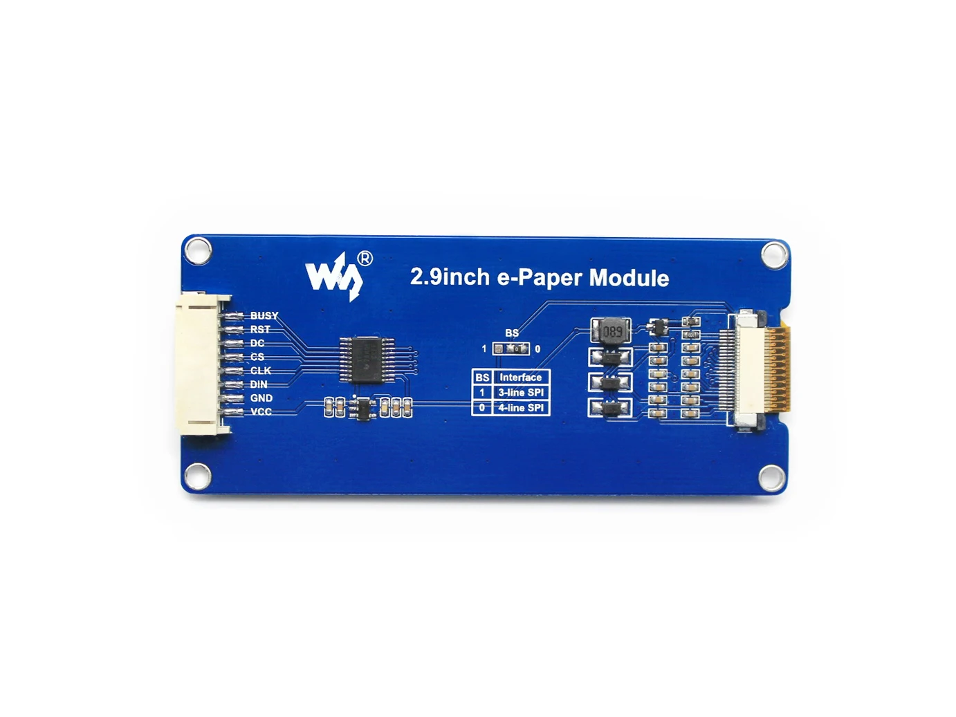 Waveshare 2.9inch E-Ink Display Module Panel Red Black White Three-color SPI Interface with Embedded Controller