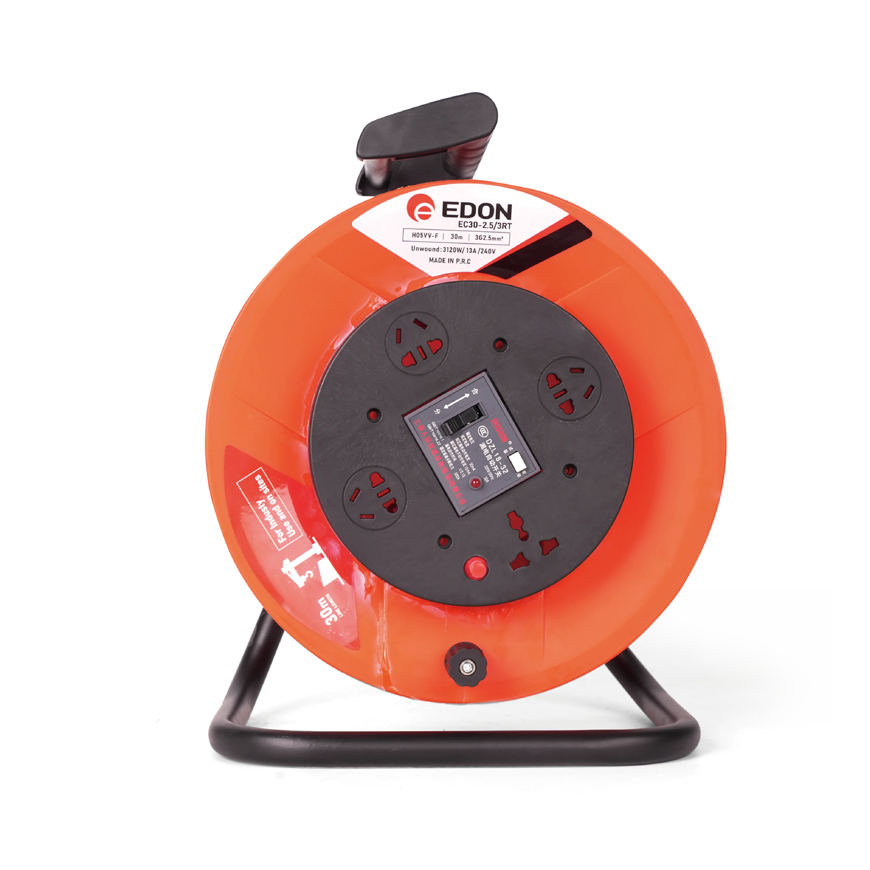 240V removable 3 ways 4 ways EU-style sockets retractable cord reel extension cable reel