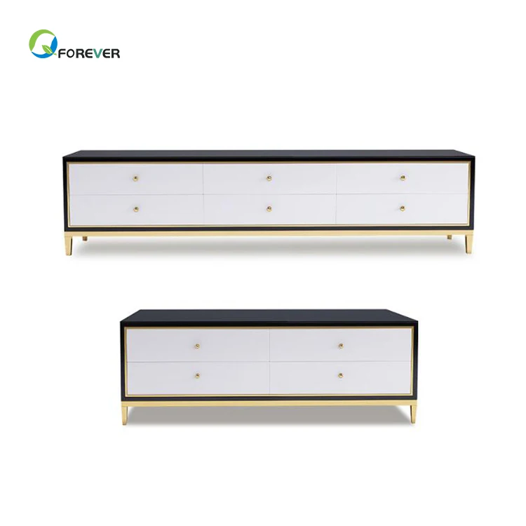 Шкаф для телевизора, простая постмодернизированная домашняя мебель из нержавеющей стали с золотым покрытием