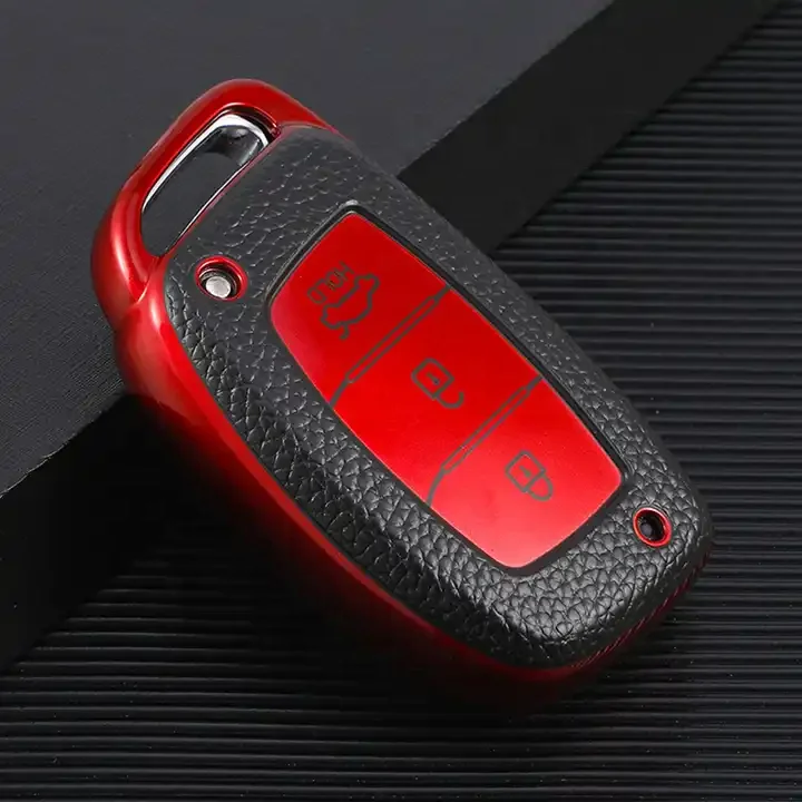Leather TPU Key Fob Cover for Hyundai Tucson Sonata Fe Creta Mistra Elantra Ioniq Venue IX35 I10 I20 I30 Solaris Kona Accent
