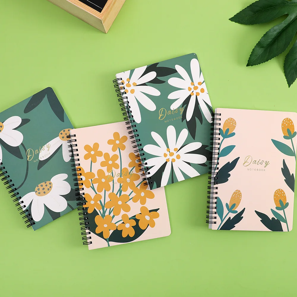 High Quality Cheap Bulk Floral B5 A5 Thick Notebook Dot Grid Rule Customize Spiral Diary Notebook Stationery Supplier