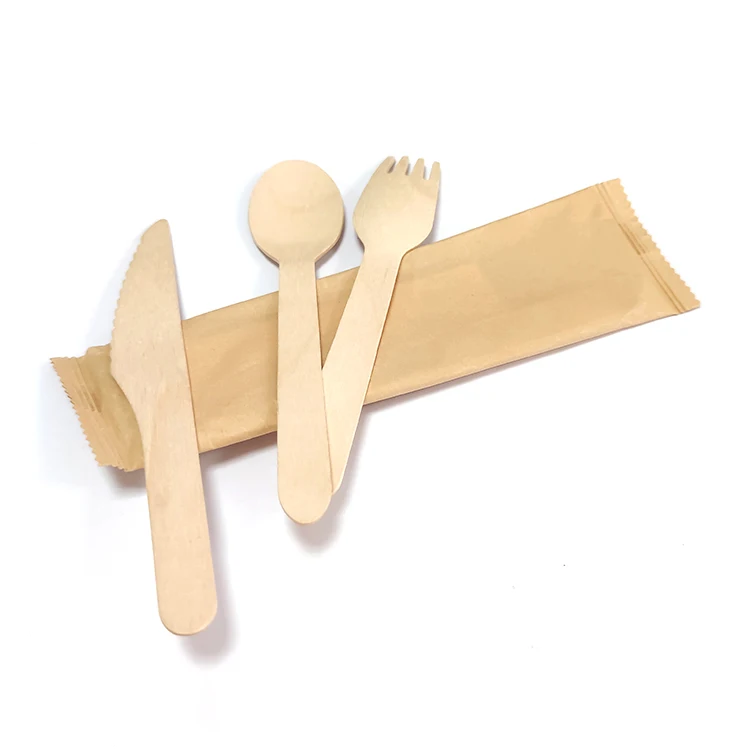 Easily carry high quality custom logo disposable set tableware/wooden tableware disposable/wholesale disposable tableware