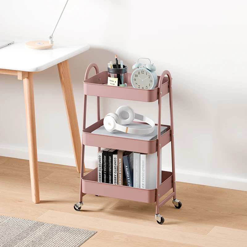 Classic Organizer Storage Trolley 3 Tier Rolling Holder Utility Cart Household Storage Rack With 4 Lockable Wheels