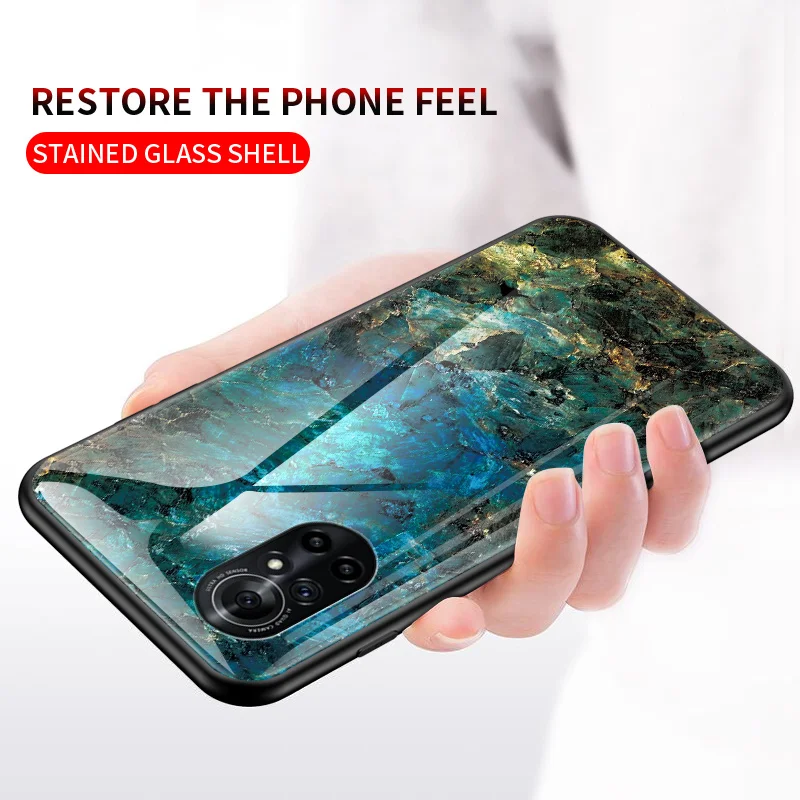 Waterproof Anti-fall Shockproof Phone Case for Huawei Nova 8/8 Pro Marble pattern OC010