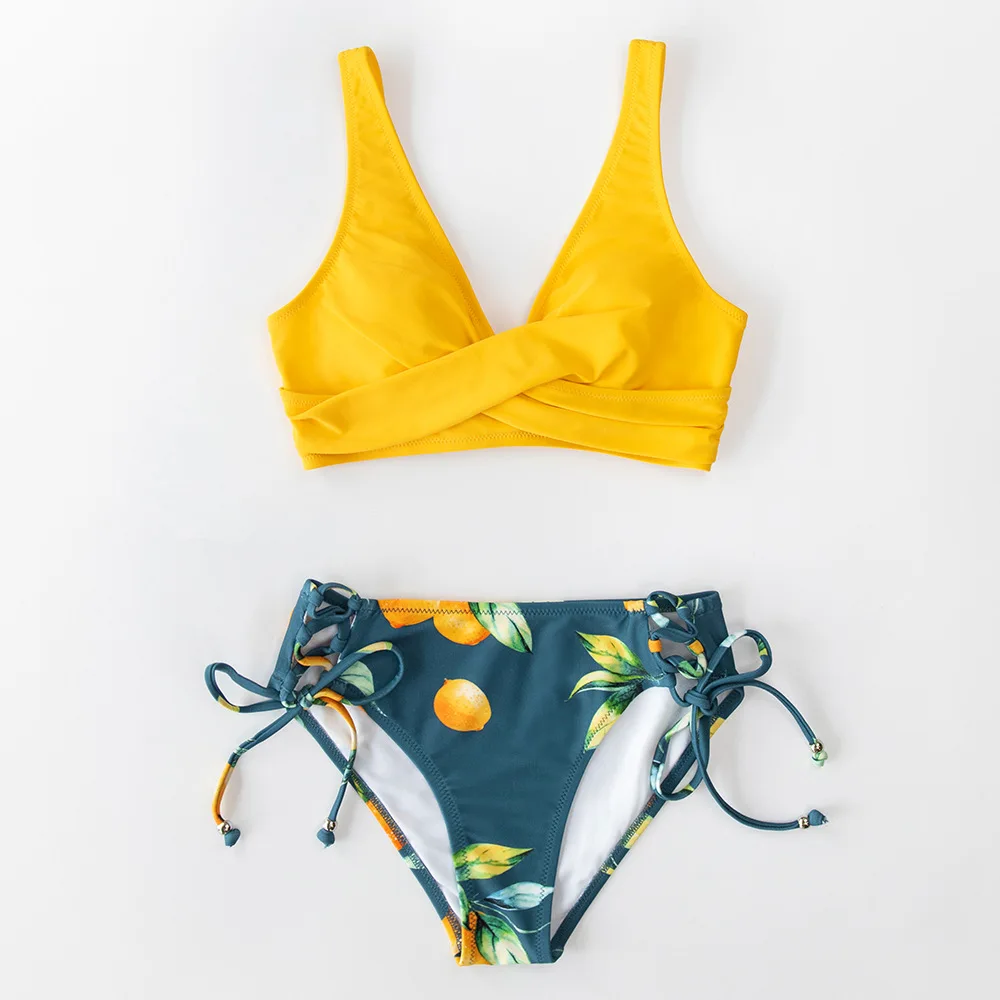 2024 New Fashion Hot Selling Bikini Sexy Yellow Multi Color Bikini Swimwear for Women
