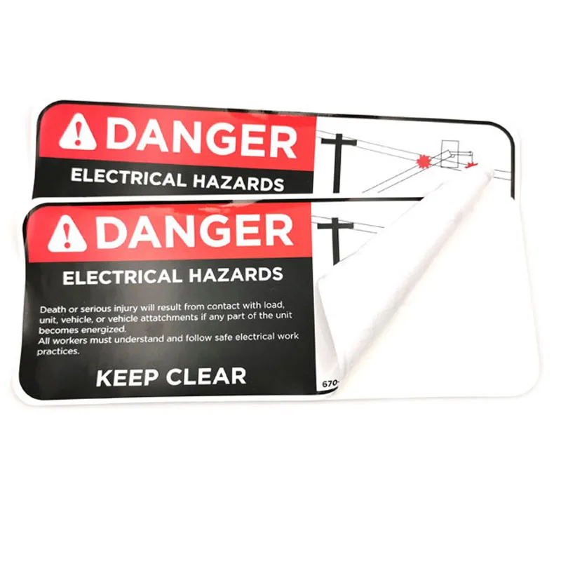 Custom Safety Sign Sticker Warning Vinyl Sticker Danger Sticker For Pipes Equipment Industrial Surface Electronic Shelf