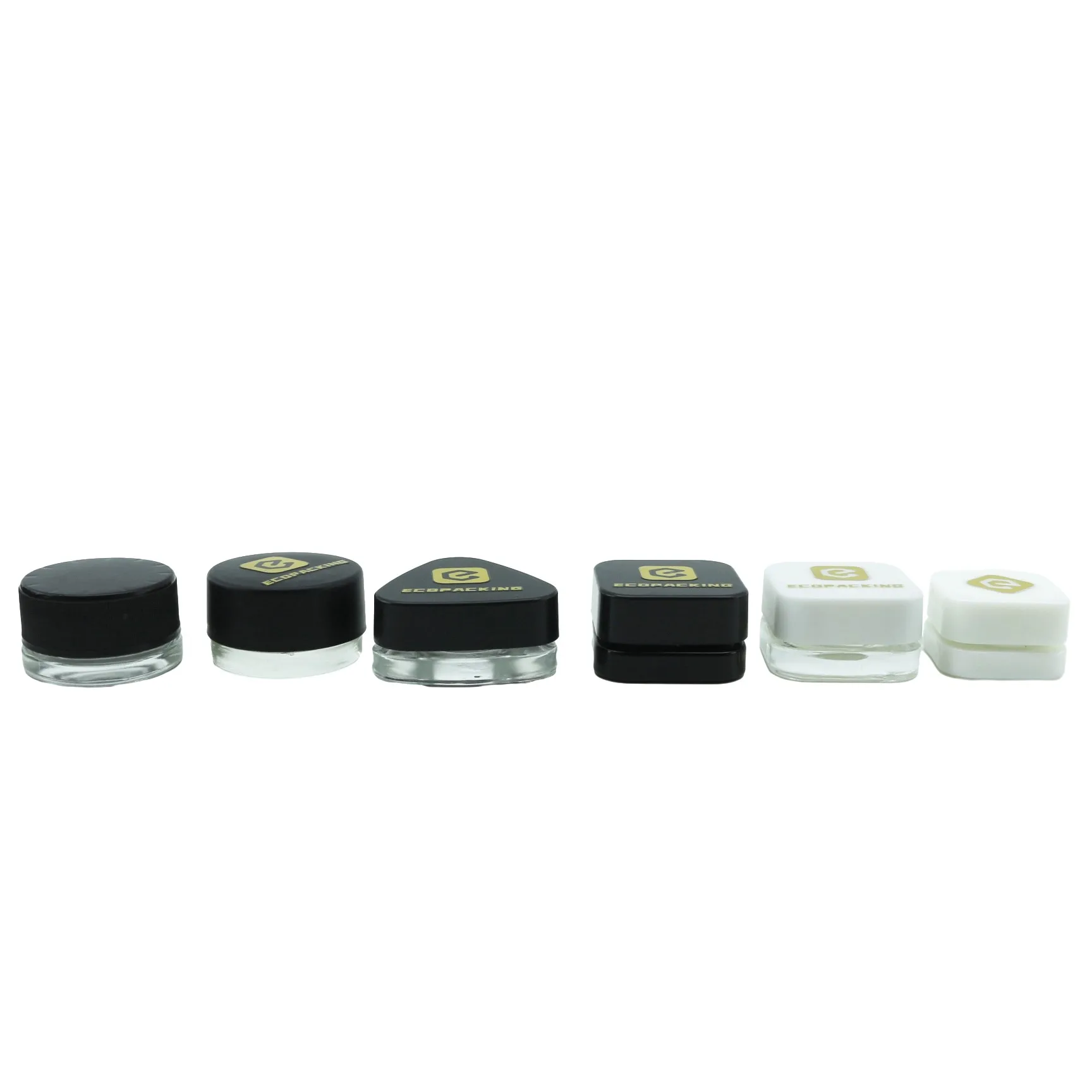 3g 5g 7g 9g Round clear Concentrate Jar Glass Container with Childproof Lid for Eye Cream Extract Wax Package BBB888
