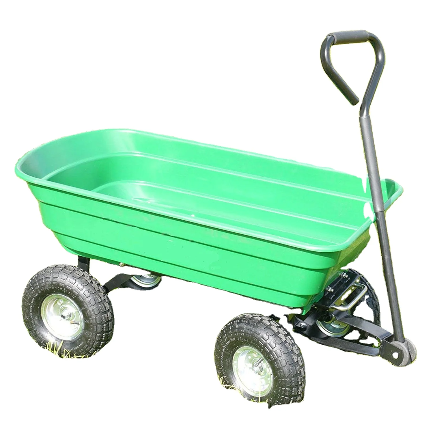 2021 Hots Sale Foldable Four Wheel Plastic Dump Garden Beach Trolley Cart