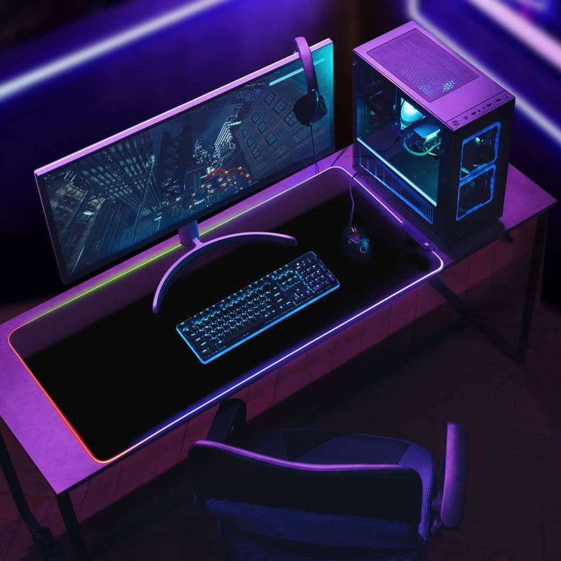 Custom Rubber Keyboard Led Gaming RGB Mousepad Gamer Tapis De Souris Desk Mat Mouse Pads