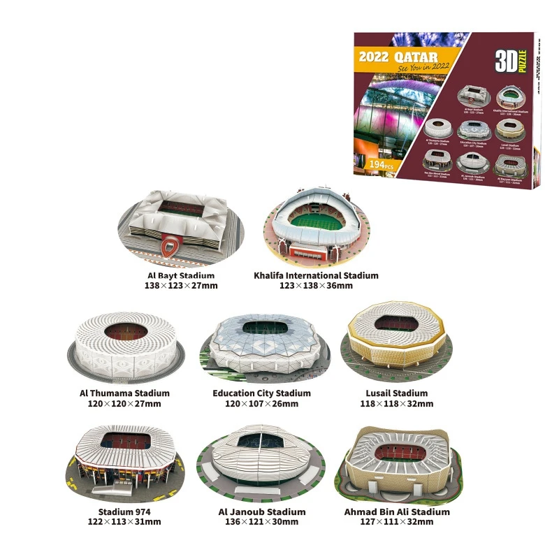 High Quality Montessori 3d Building Toys Santiago Bernabeu Stadium Miniature Football Stadium Model Puzzle