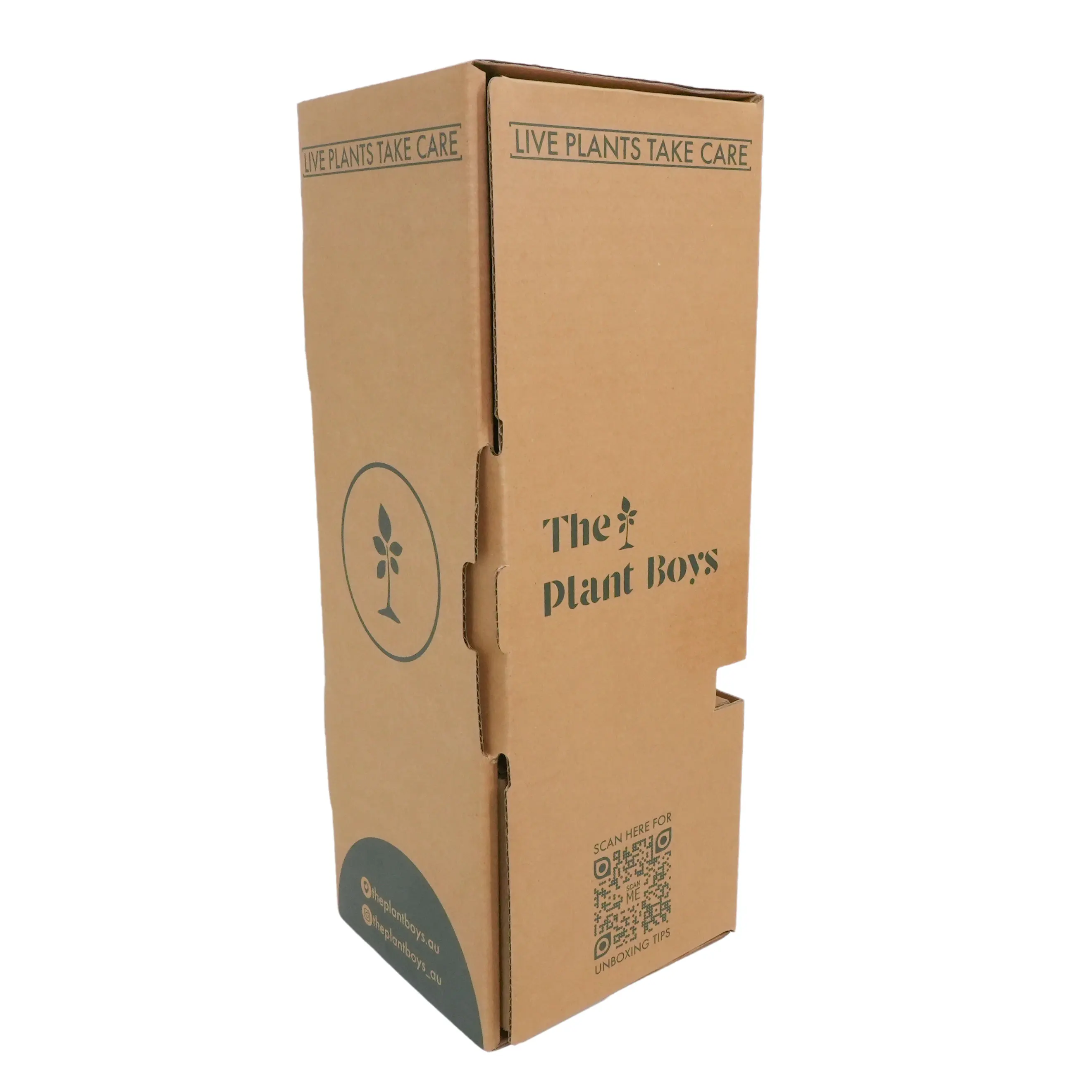 Custom Printed Kraft Corrugated Live Plant Paper Shipping Box Die Cut Pot Plant Shipping Box For Eco-Friendly Plant Packing