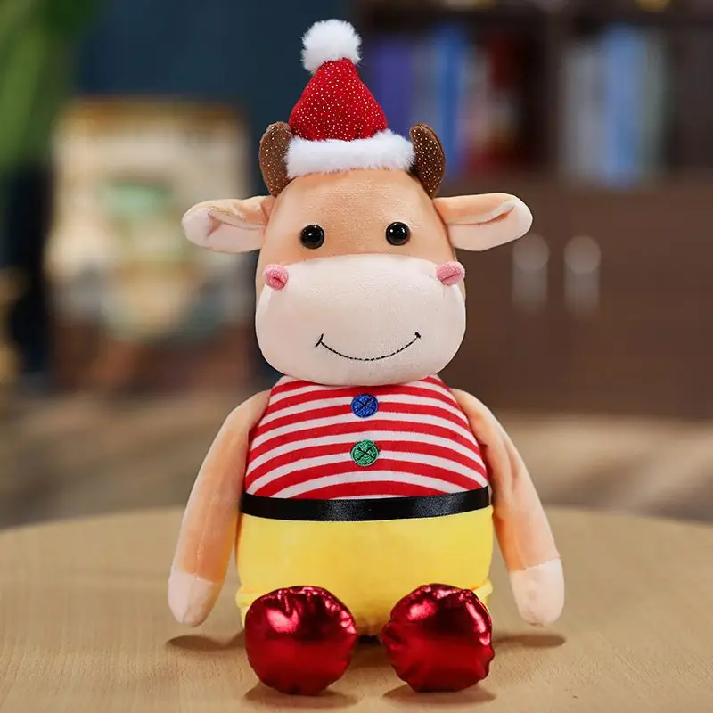 Лидер продаж 2022 мягкая плюшевая корова игрушка для детей рождественский подарок мягкое животное талисман игрушка-животное