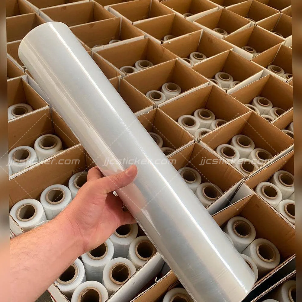 china price guangzhou hand transparent wrapping lldpe jumbo roll pvc ceiling pallet pe wrap stretch film