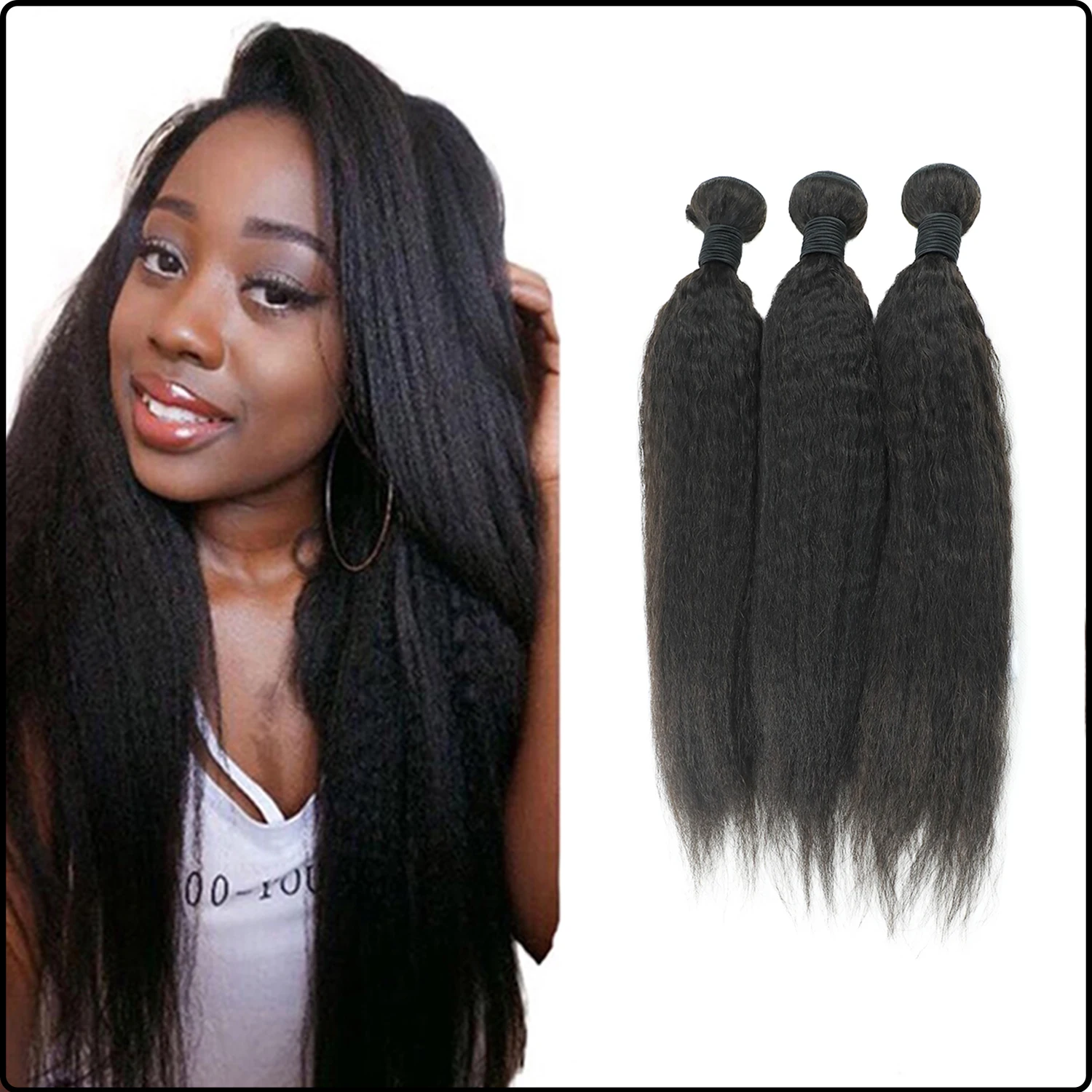 Luke Cheap 9A Grade Raw Bundles Human Hair Bundles Vendors The Best 20\26\40 Inch Kinky Straight Bundles