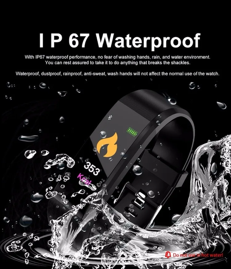 Умный Фитнес-браслет ID115 HR plus Смарт-часы спортивный фитнес-браслет часы для телефона