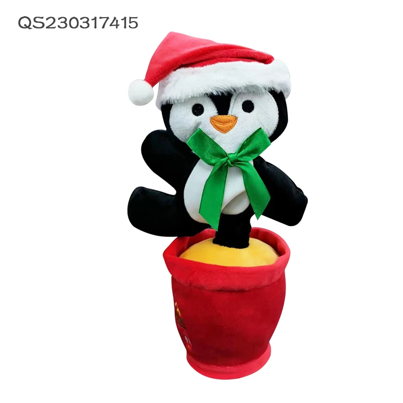 QS Shantou China Kids Electric Sway Dance Animal Toys Educational Christmas Talking Soft Plush Cartoon Toys With Music Light