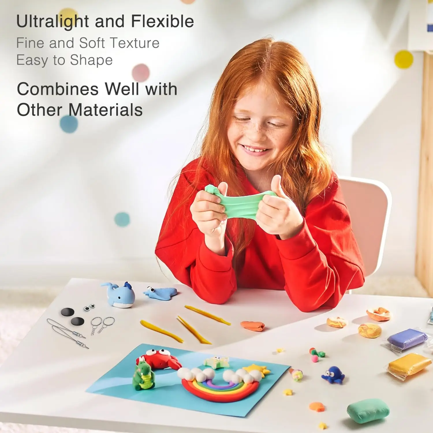Air Dry Clay Kit - 50 Colors, Soft & Ultra Light, Modeling Clay for Kids