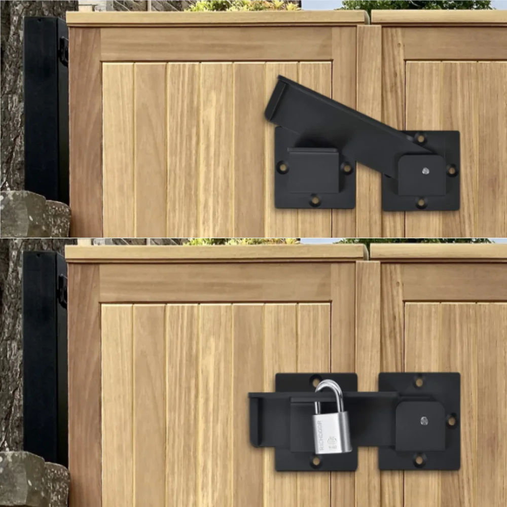 Sliding barn Door Latch Farm Gate Latch for Locking Sliding 360 Degree Right Angle Door Lock