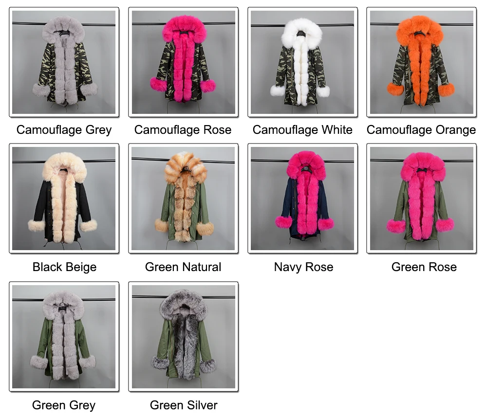 Rex Rabbit Lined Parka Winter Jacket Real Fur Parka Women With Fox Fur Collar Hooded