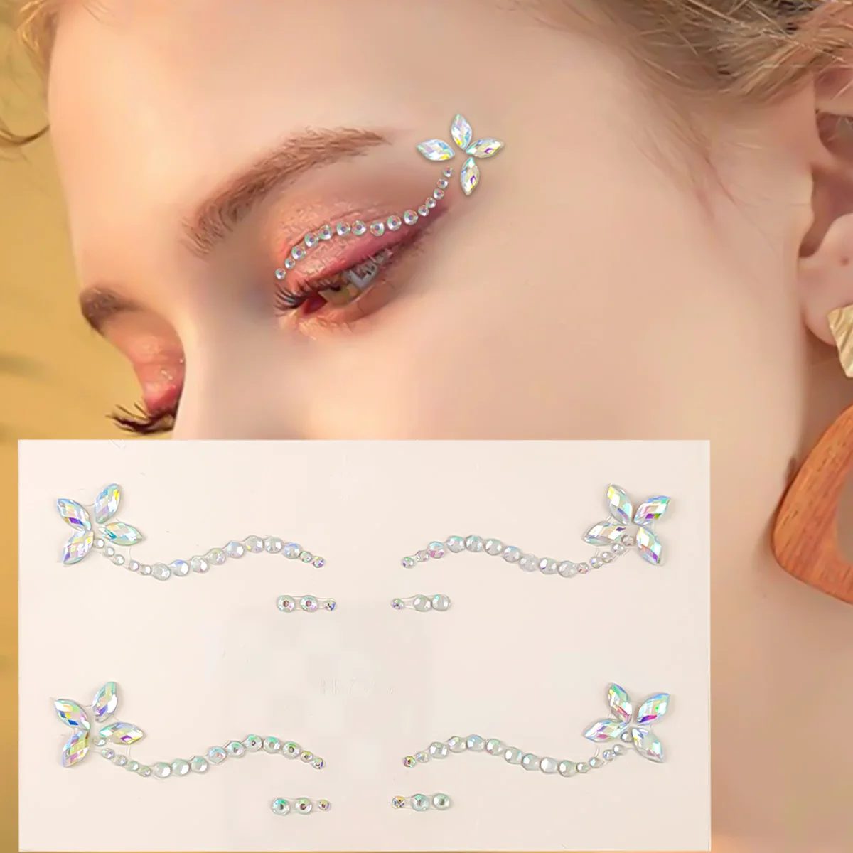 Face Sticker Gem Butterfly Eye Makeup Stage Beauty Makeup Eye Sticker Decoration Halloween tattoo stickers